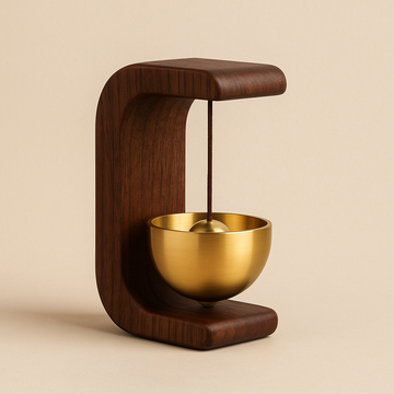 Sonare wooden door chime with suspended brass bell