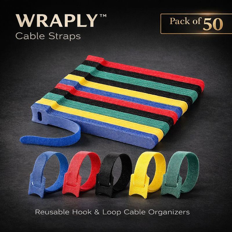 Wraply™ | Reusable Cable Organizer Straps (50 Pack)