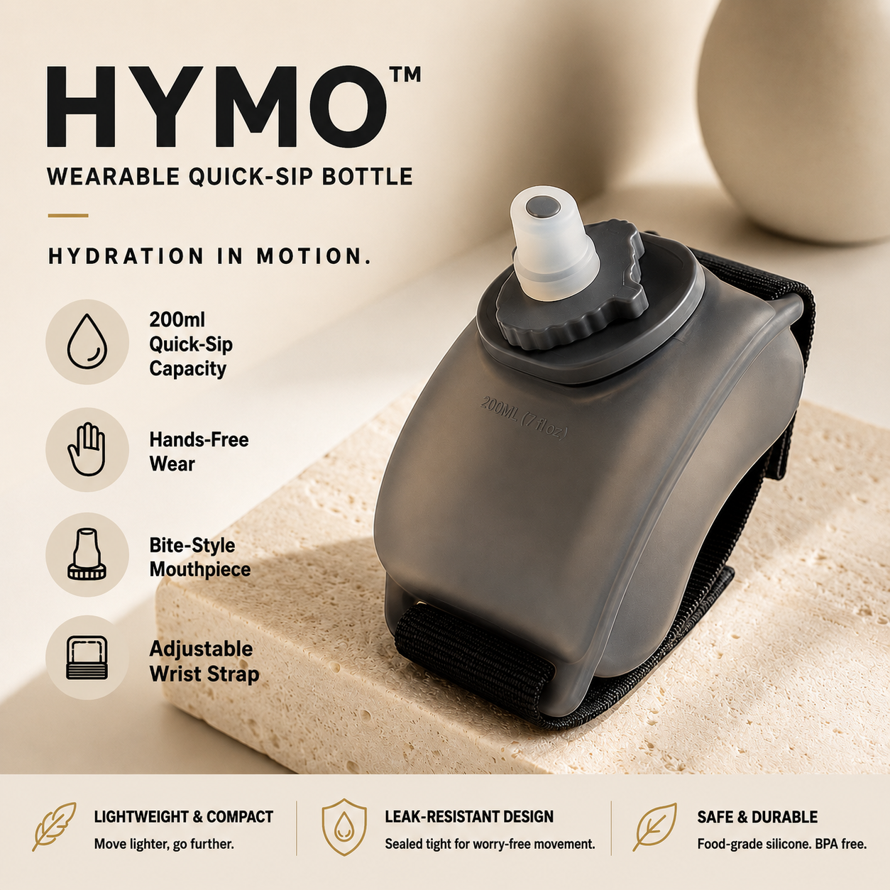 HYMO™ | Wearable Quick-Sip Bottle
