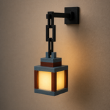 Pixo pixel-inspired mood light mounted on a wall with a warm amber glow