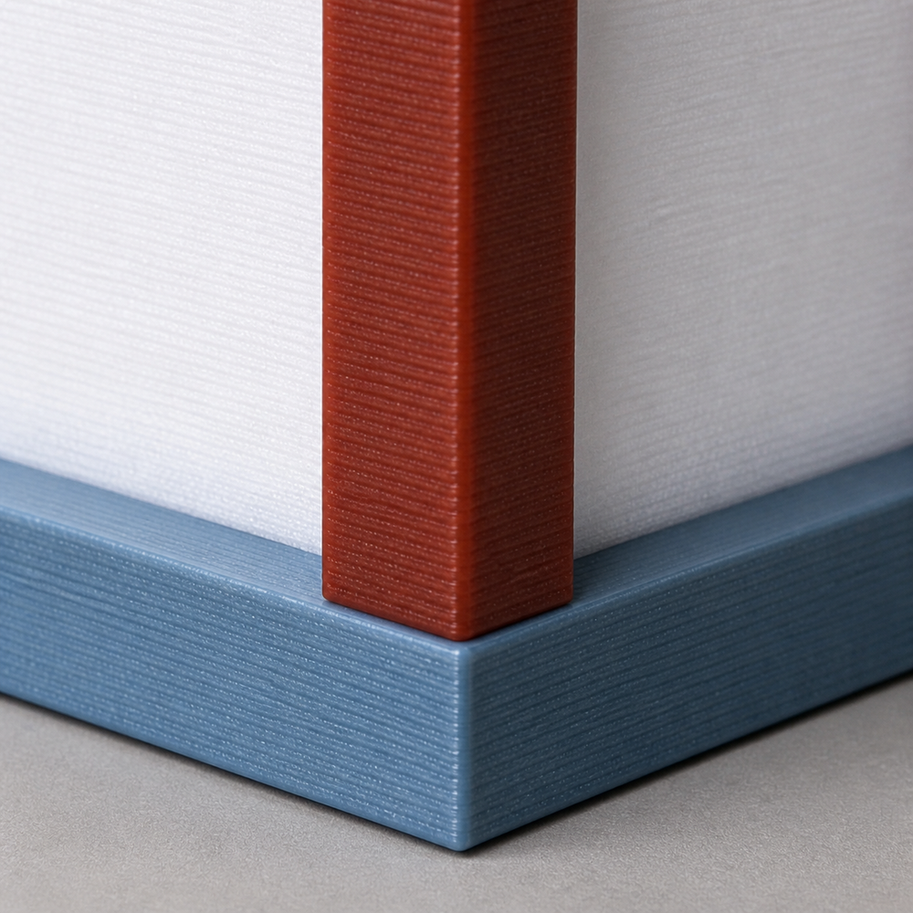 Close-up of the Pixo mood light frame material and surface texture