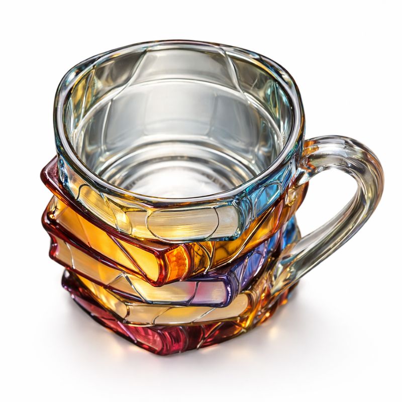 Book-Stack Mug Sculptural Coffee Mug for Readers