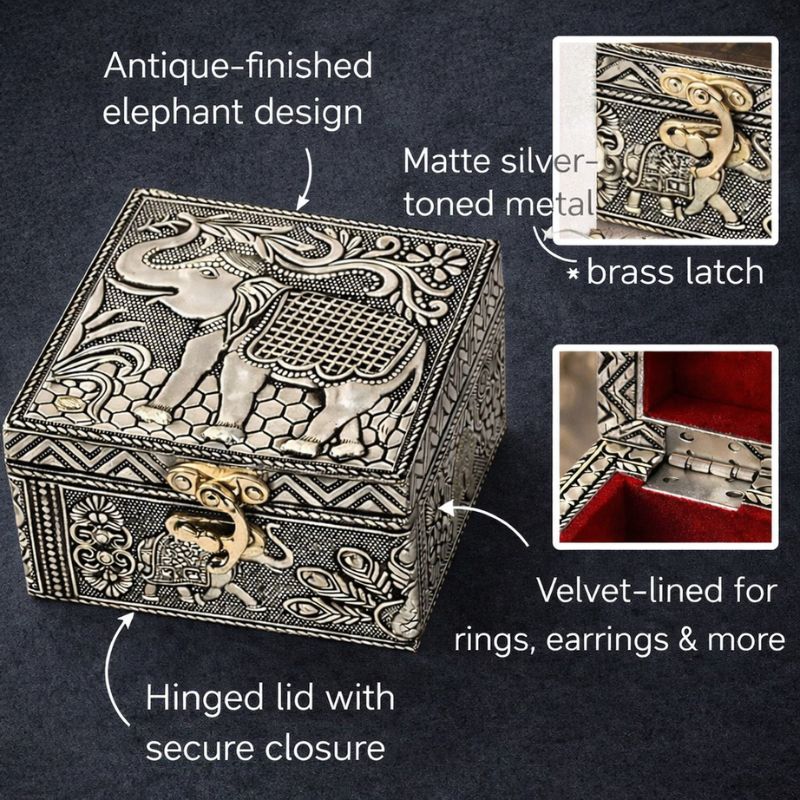 ORIN™ Velvet-Lined Elephant Keepsake Box