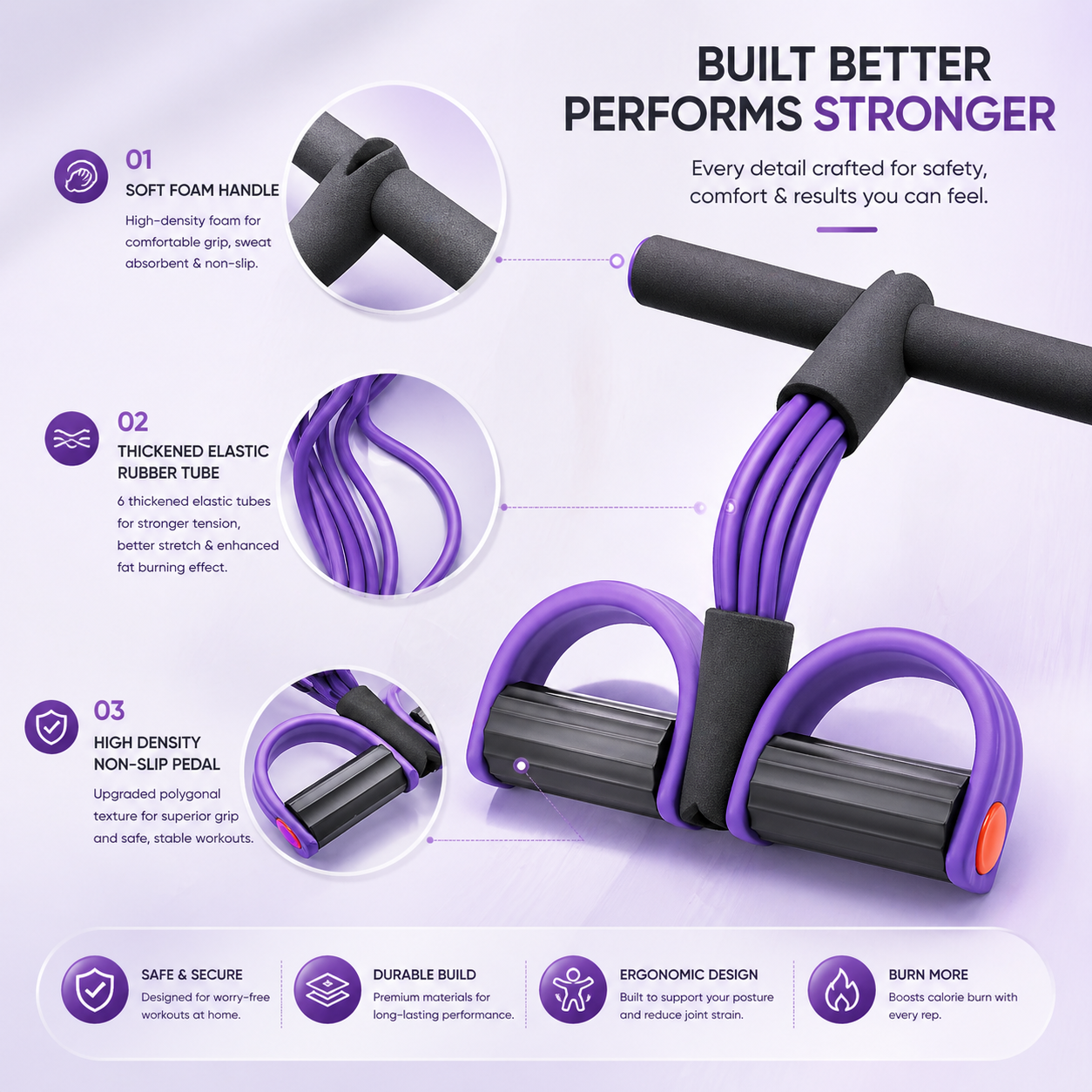 PULLR™ | 6-Tube Pedal Resistance Band