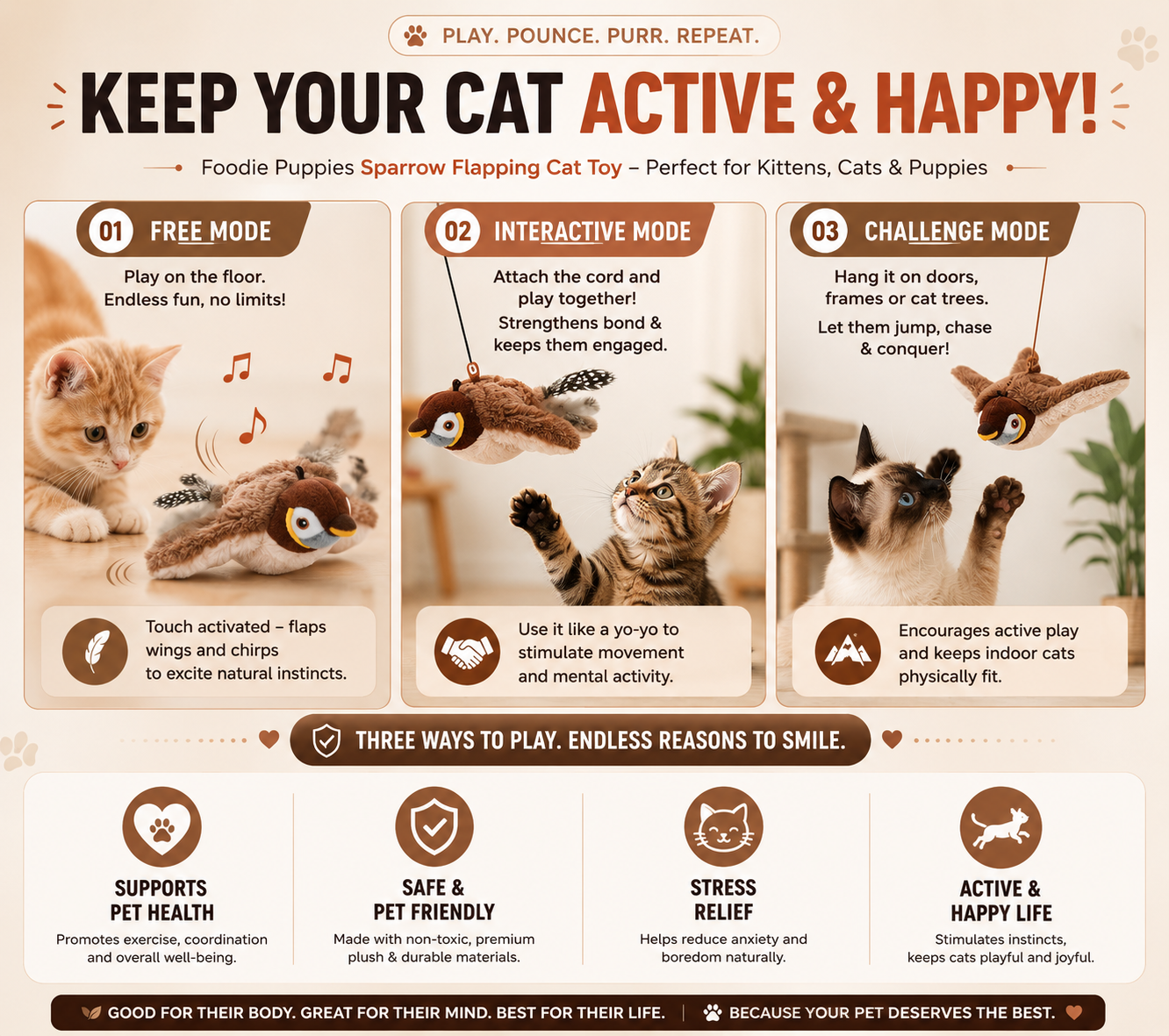 WINGO™ | Flapping Bird Cat Toy