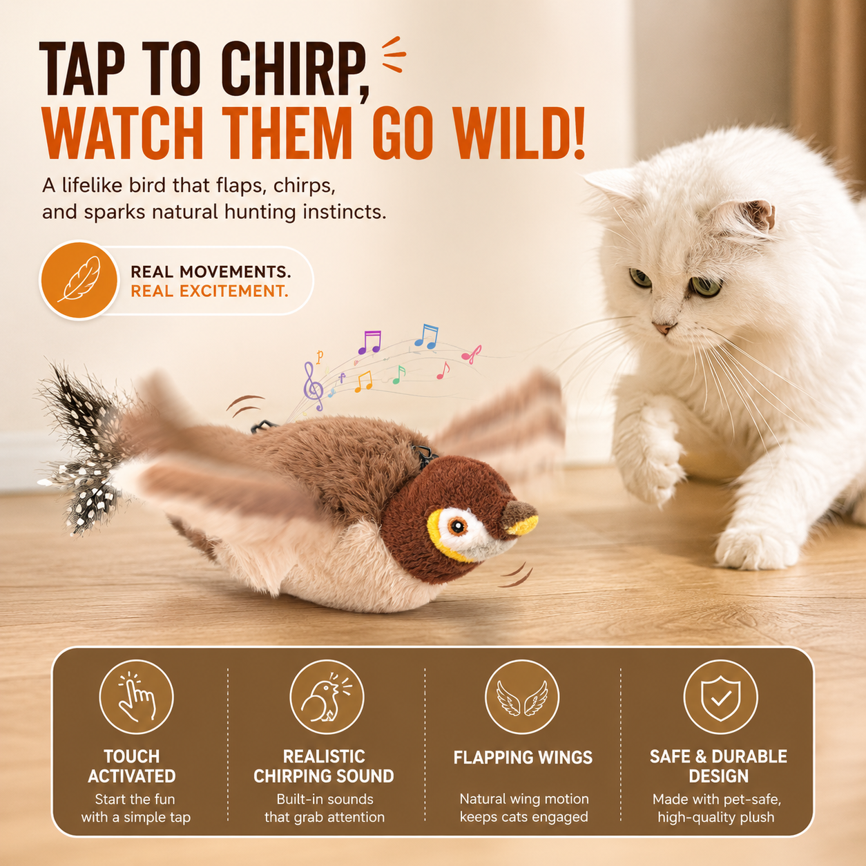 WINGO™ | Flapping Bird Cat Toy