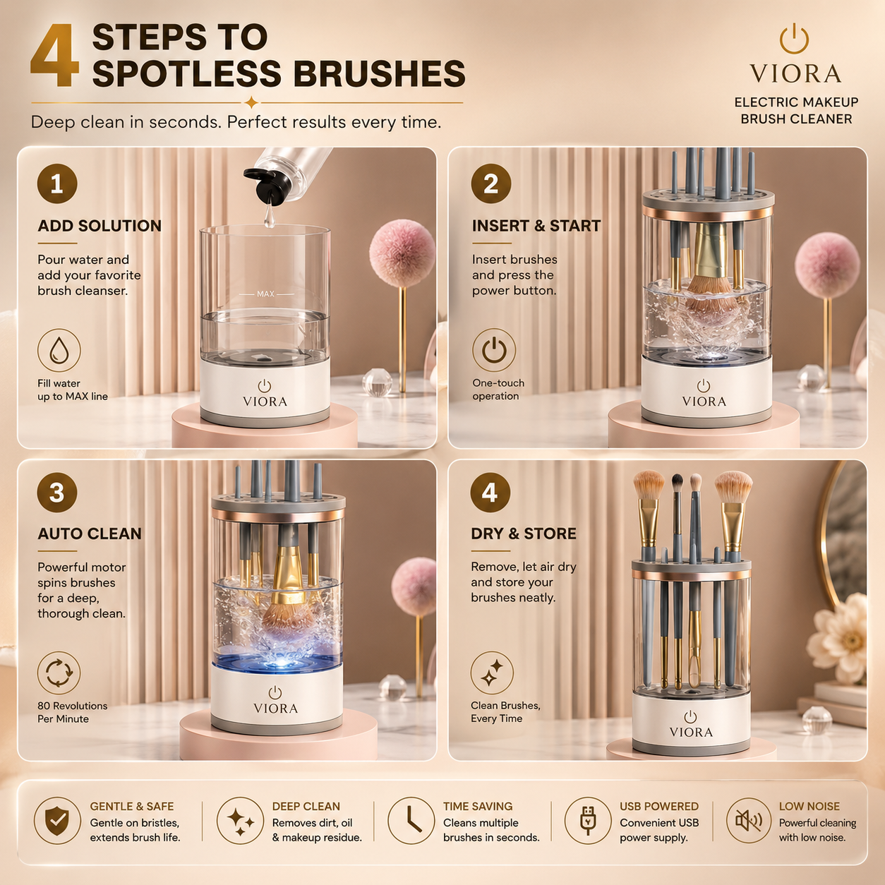 Viora™ | Electric Makeup Brush Cleaner