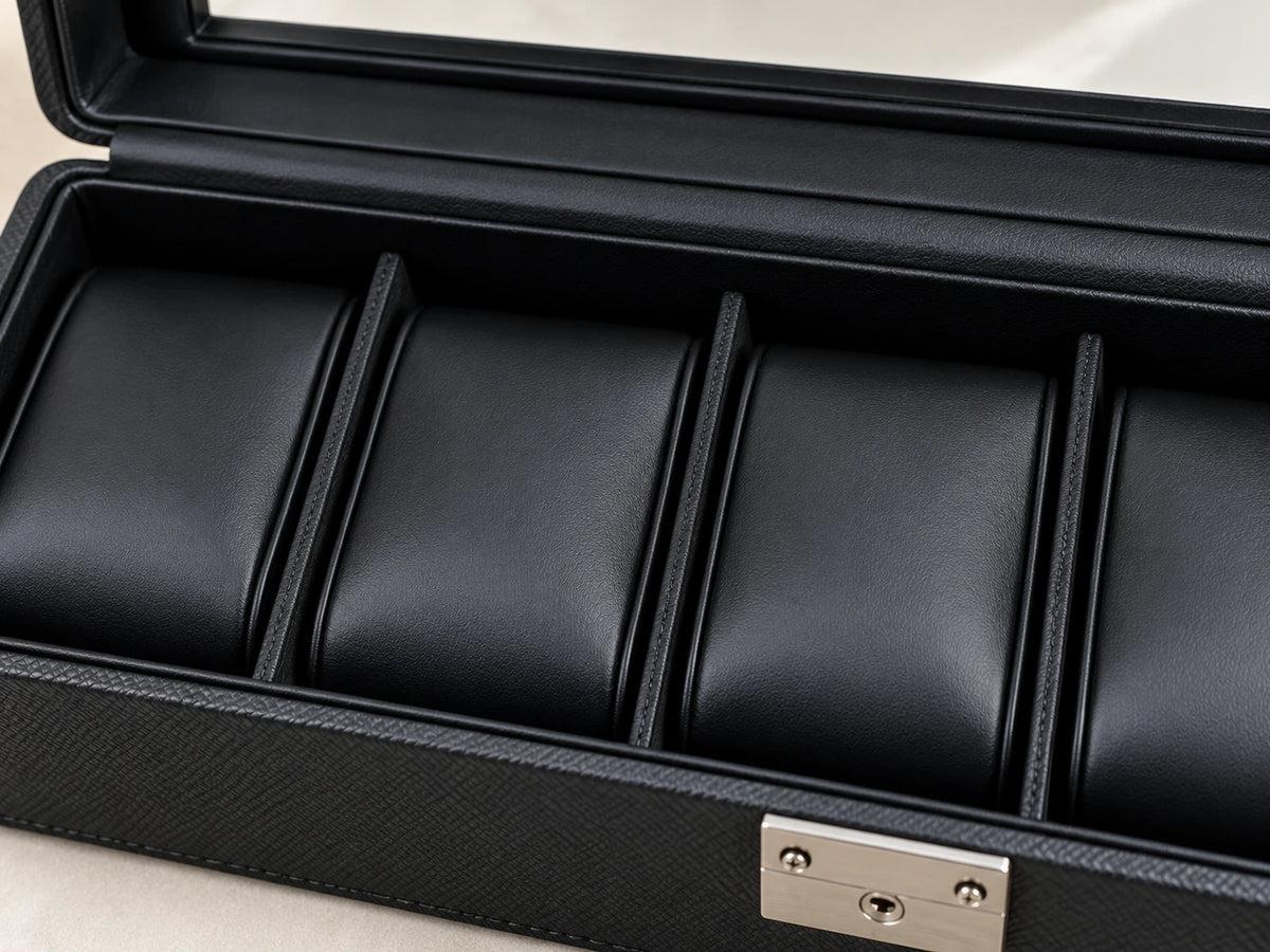 Cropped detail of ARX6 black cushions and dividing walls